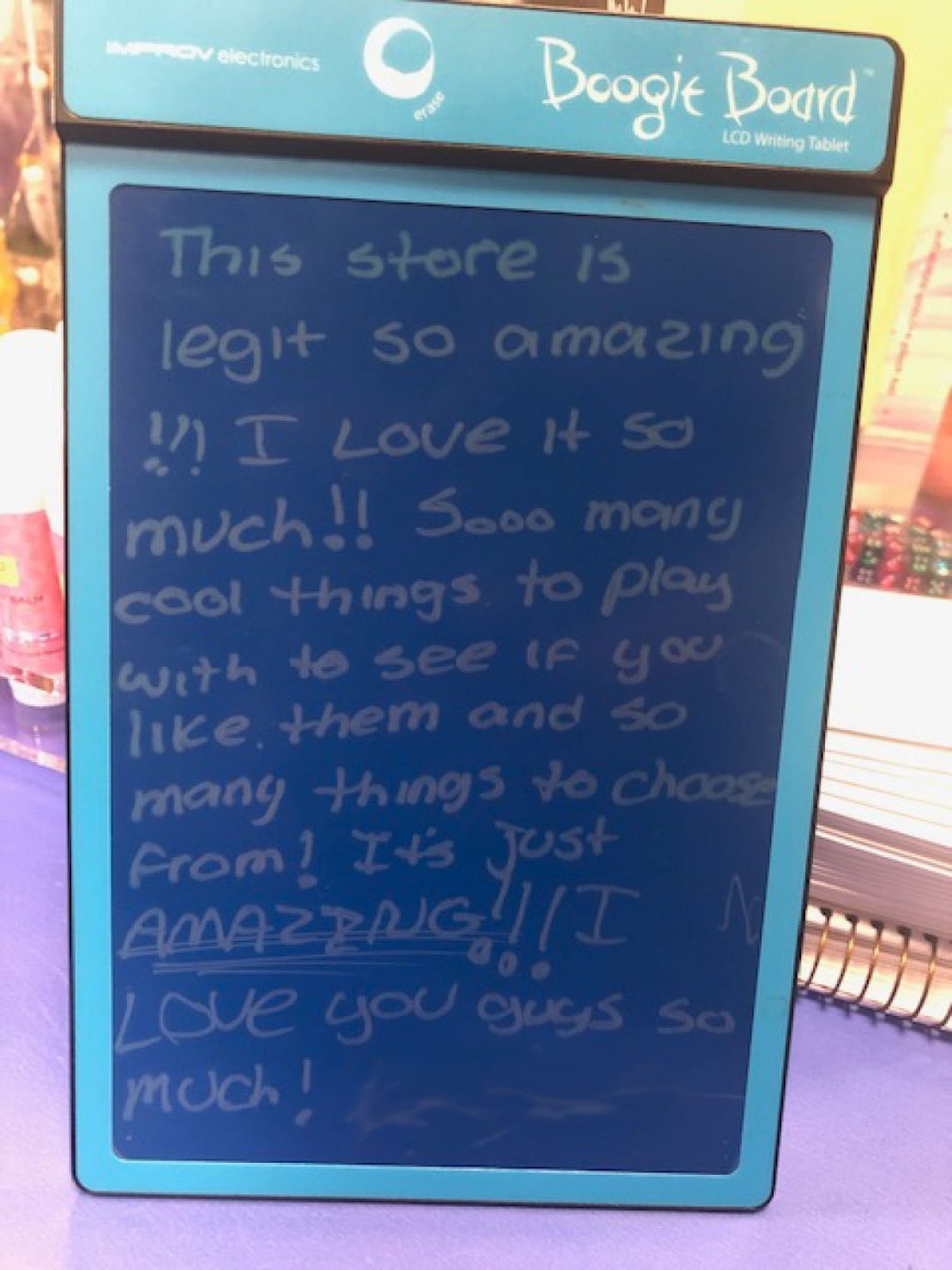 Love Note on a Boogie Board 02/14/2019