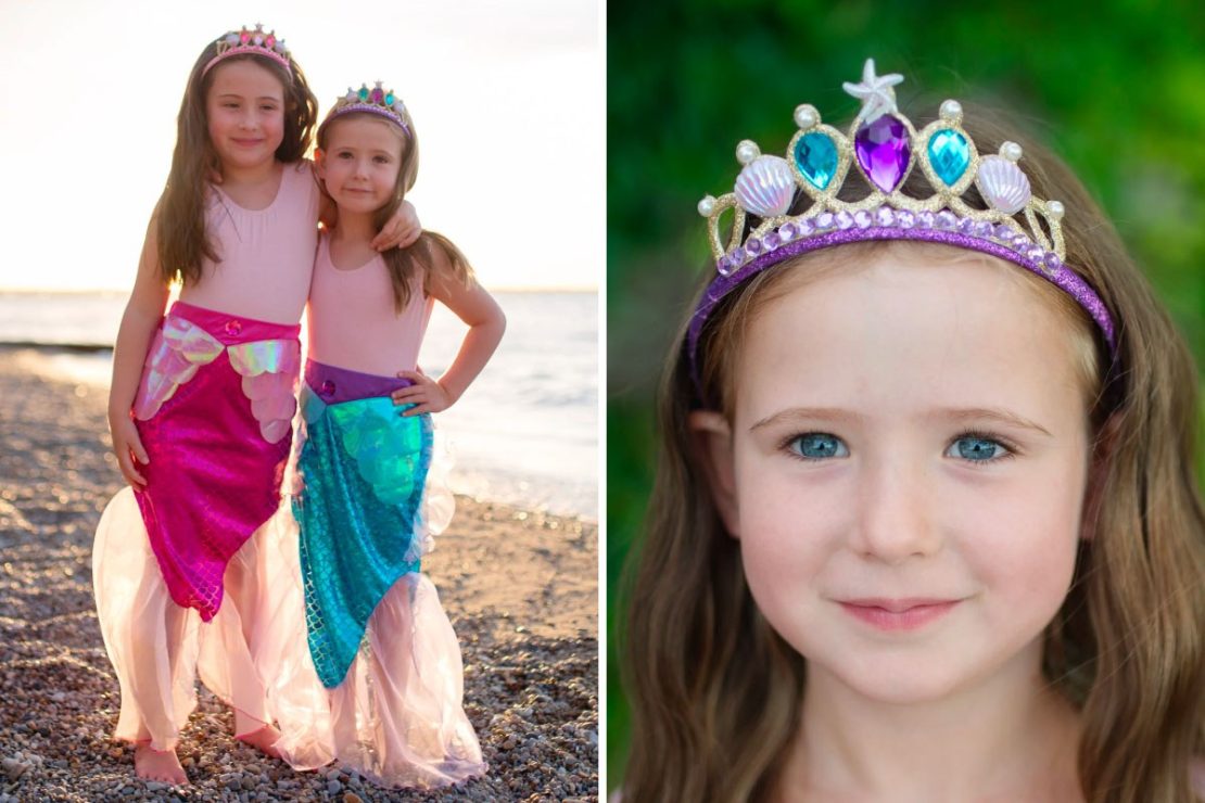 Mermaid Glimmer Skirt and Headband sets in Pink or Teal