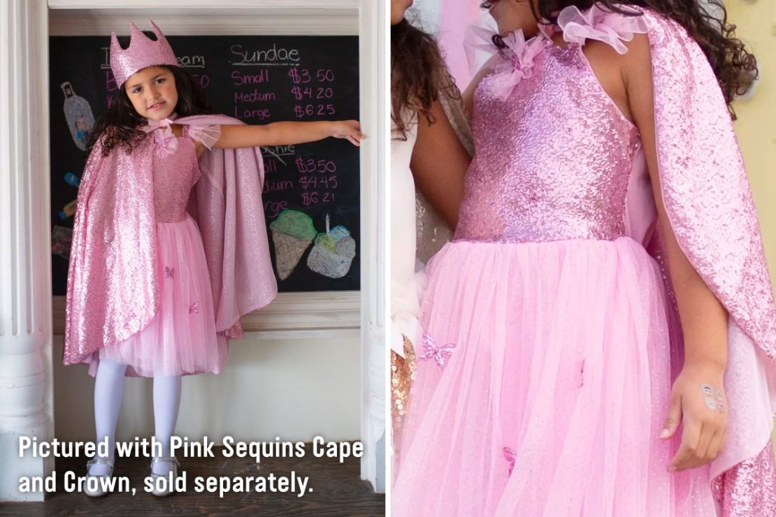 Pink Sequins Butterfly Dress