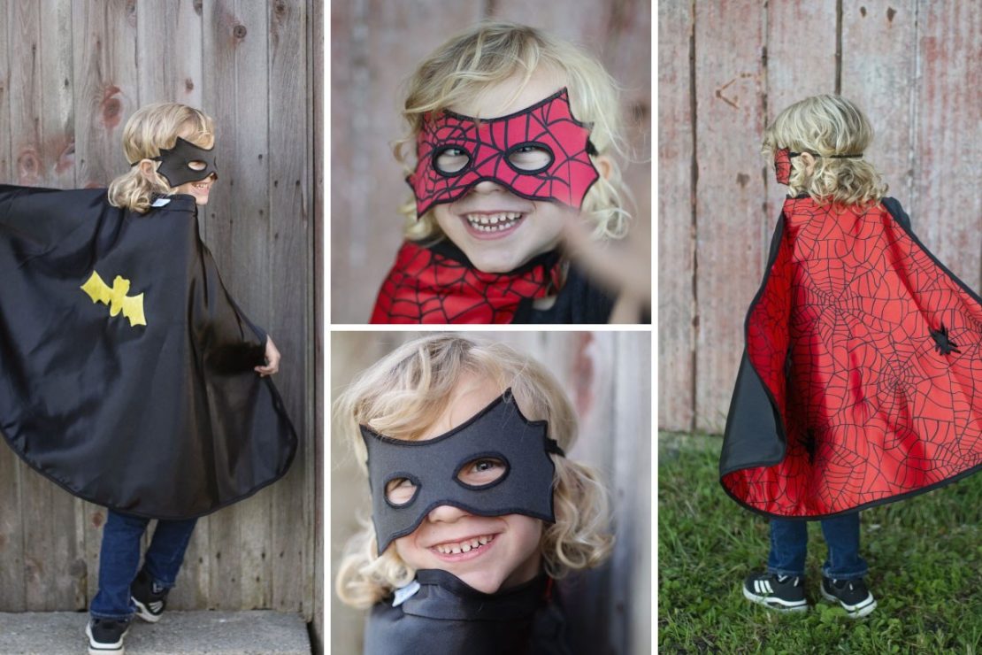 Reversible Spider / Bat Cape and Mask Set