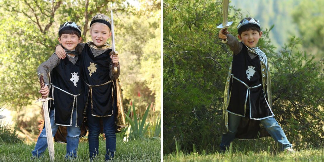 Knight Tunic, Cape, & Crown in Gold or Silver