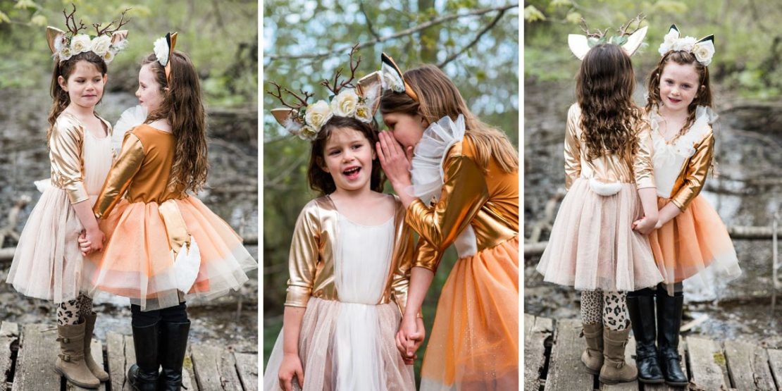 Woodland Fox and Deer Dresses with Headpieces