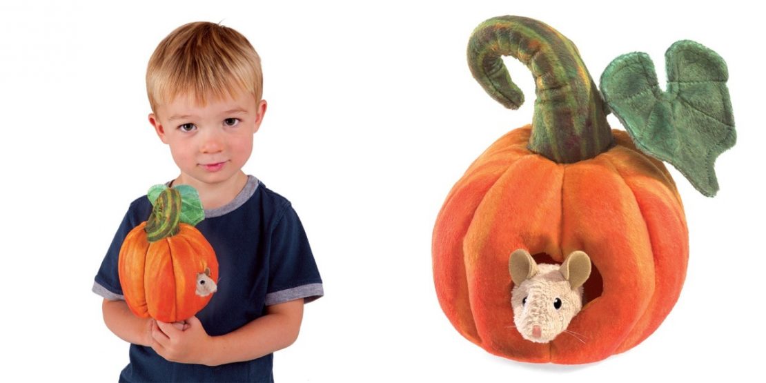 Folkmanis Mouse in Pumpkin puppet