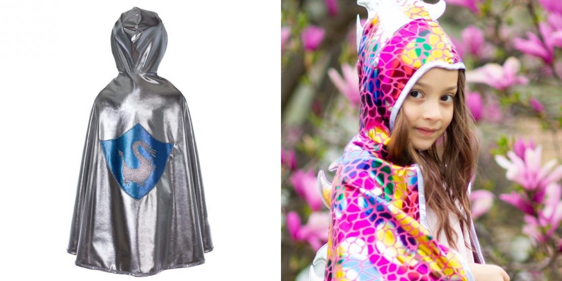 Multicolor Dragon/Knight Reversible Cape from Great Pretenders