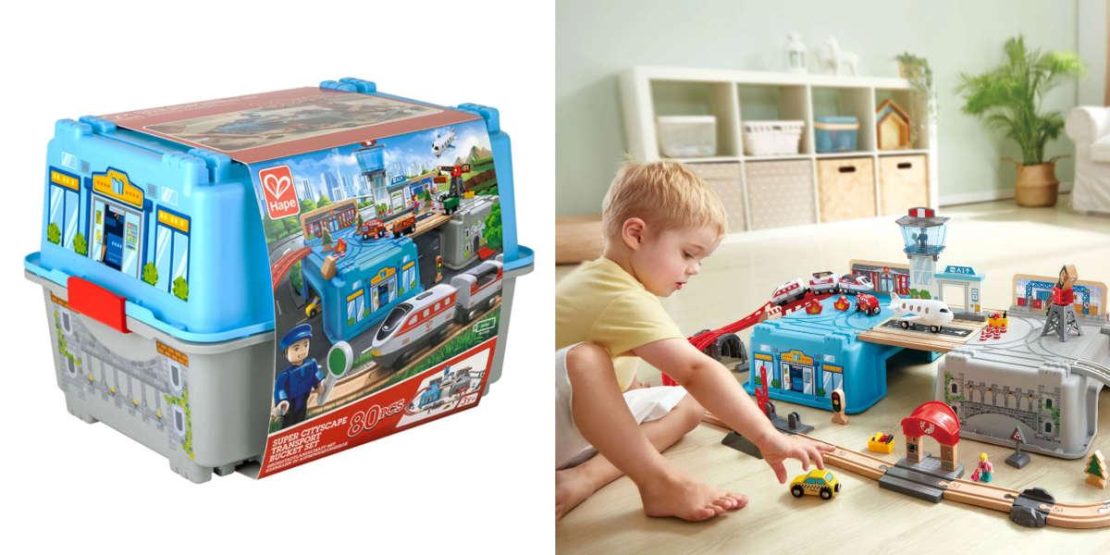 Hape Super Cityscape Transport Bucket Set 1200x600