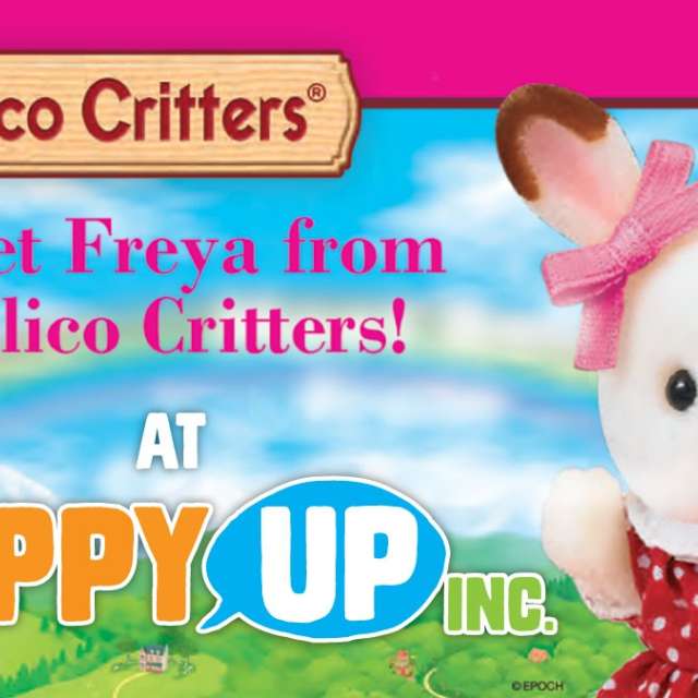 Freya the Calico Critter will visit Happy Up Inc!