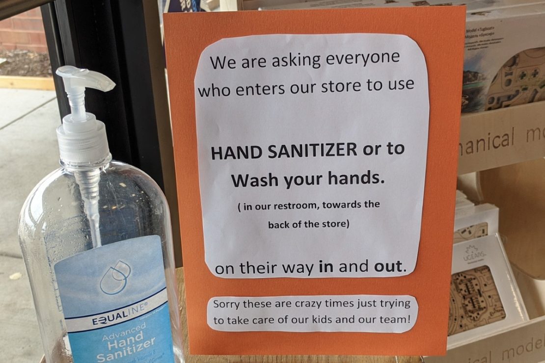 Hand sanitizer or wash your hands!