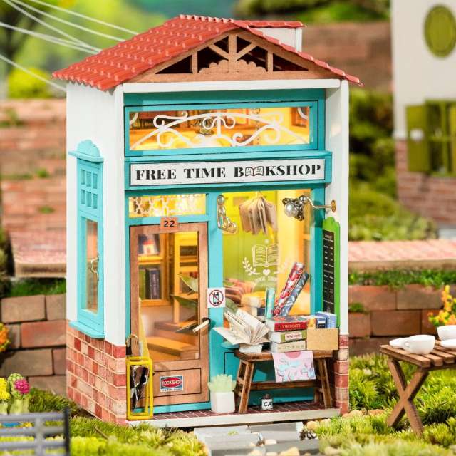 DIY Miniature House Kit - Free Time Bookshop