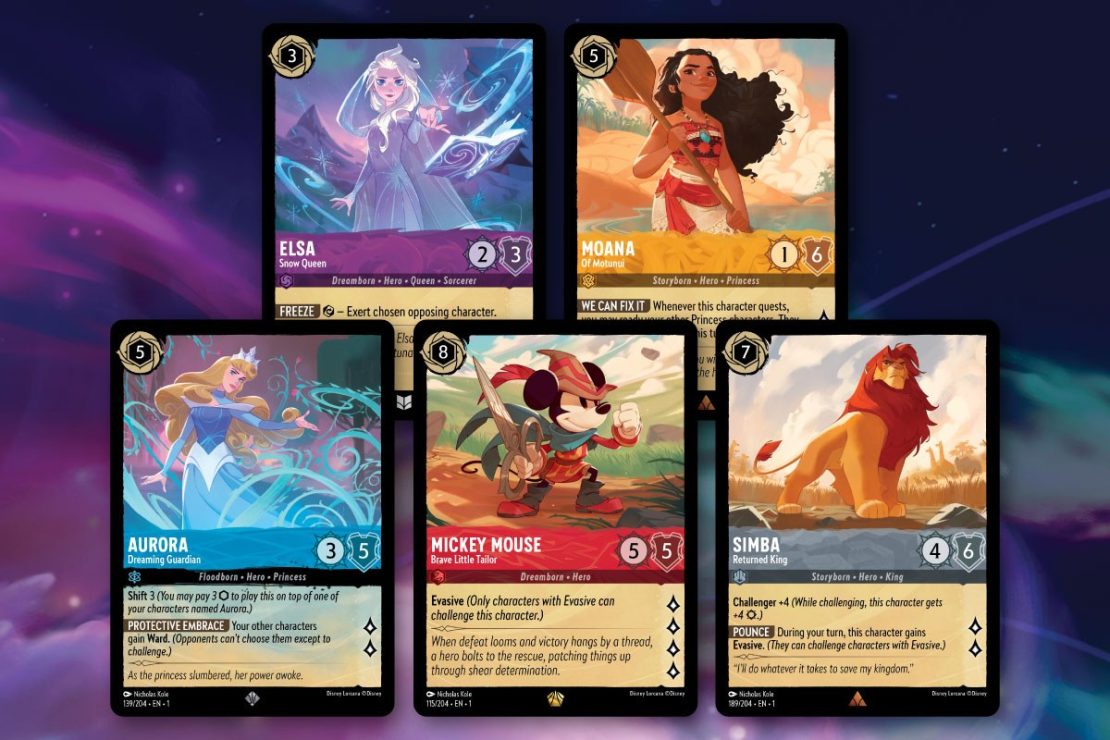 Ravensburger's Disney Lorcana First Chapter Card Examples