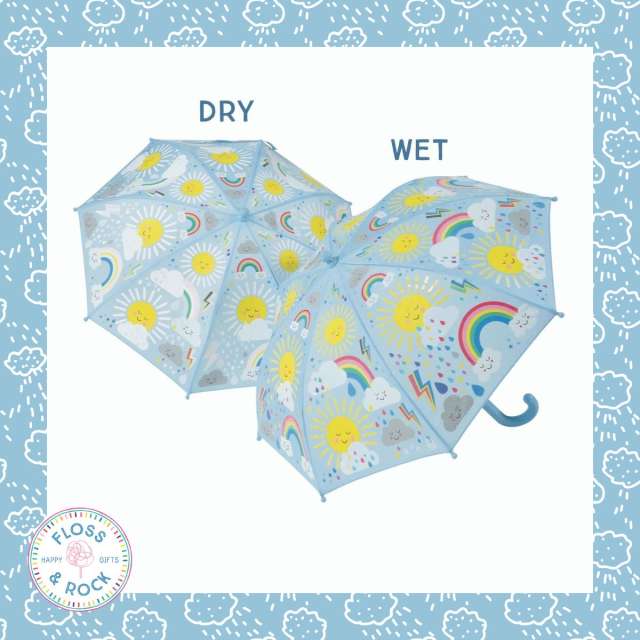 Floss & Rock Child Sized Color Changing Umbrella - Sun & Clouds