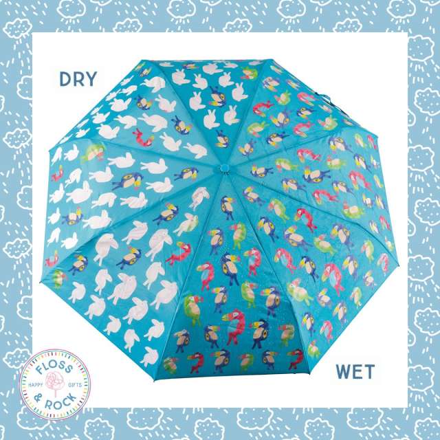 Floss & Rock Big Kid Color Changing Umbrella - Tropical Toucan