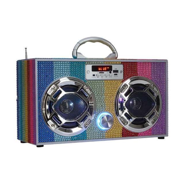 Rainbow Bling Mini Boombox