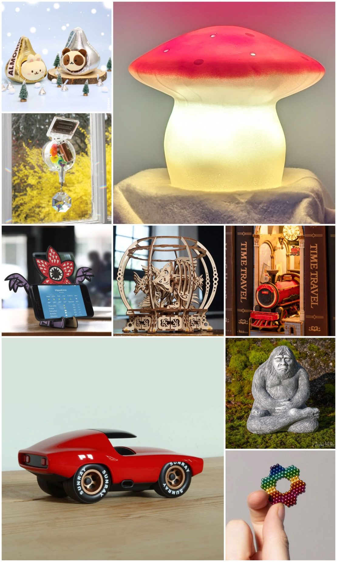 Mushroom lamps, intriguing desk toys, magical miniatures, and more!