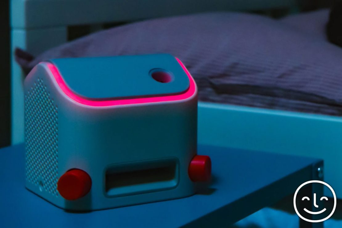 A gentle glow from the Yoto Player's nightlight can soothe bedtime fears.