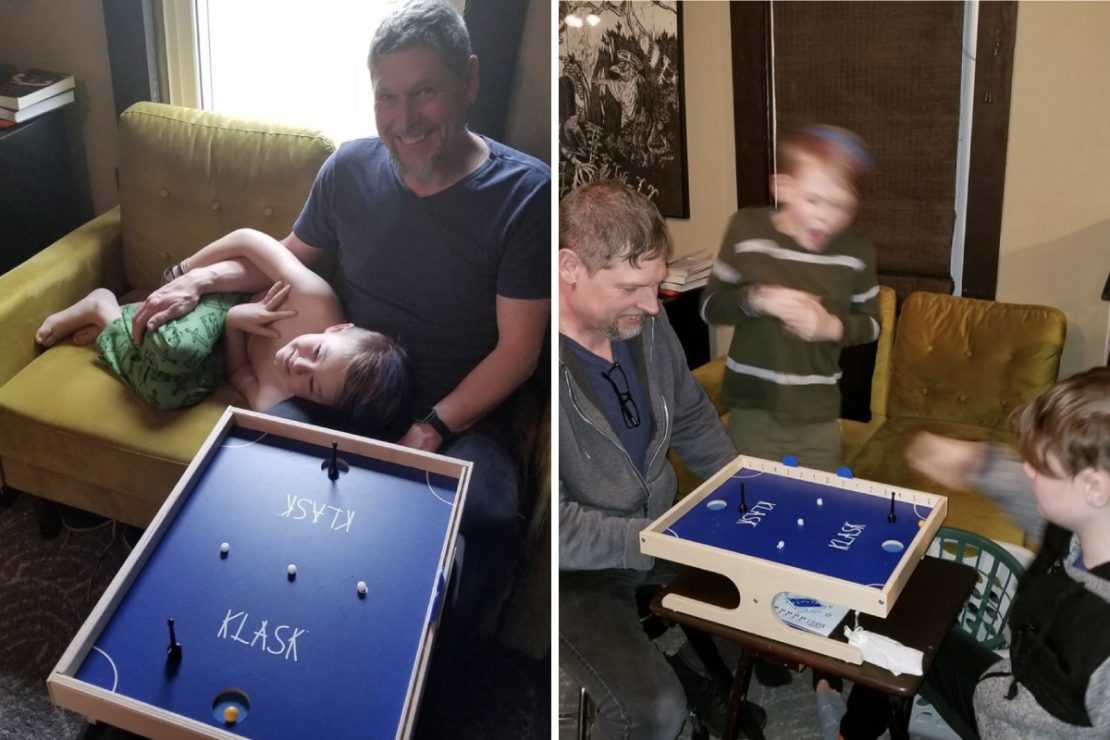 Toy Store Family Plays Klask