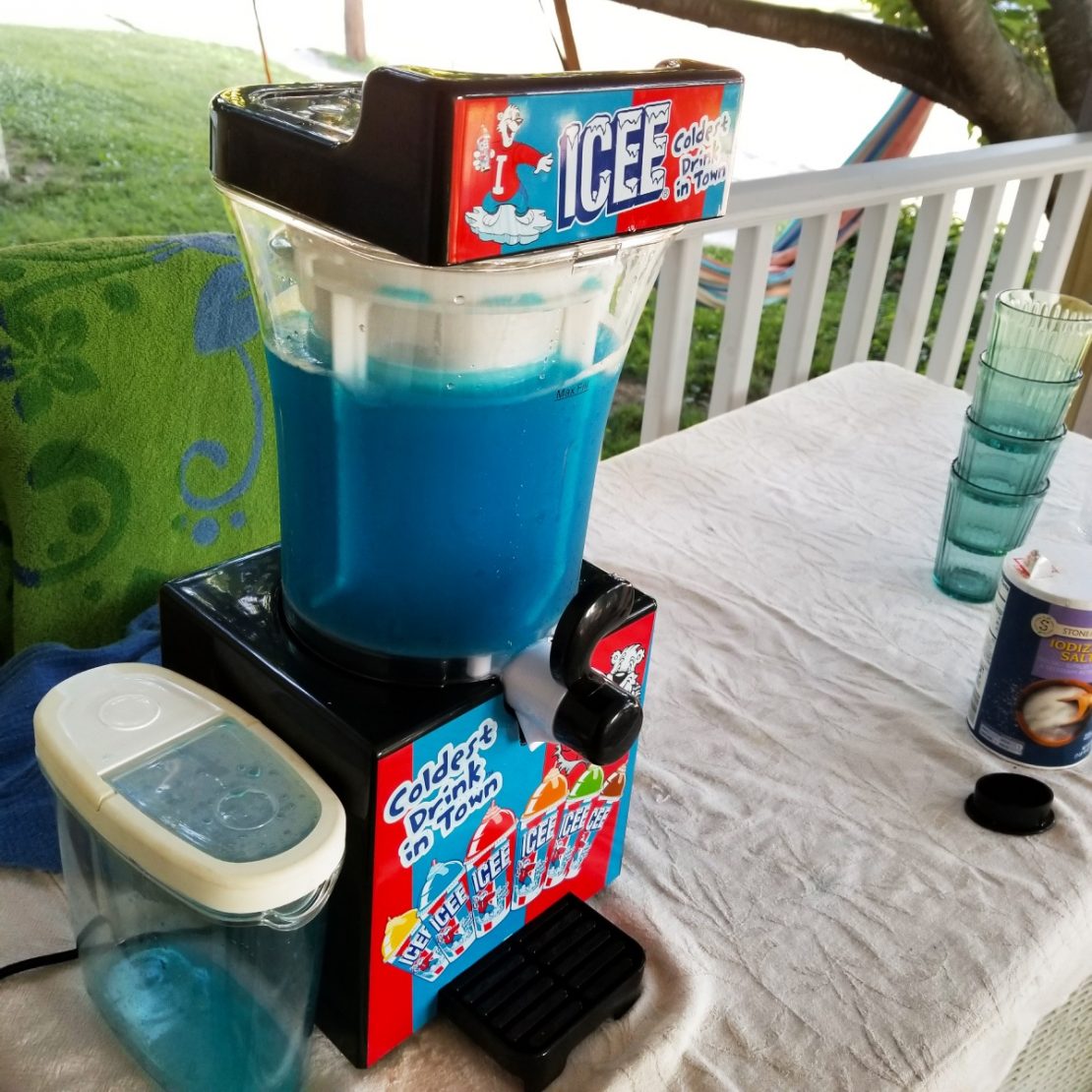 Icee Slushes on the porch!