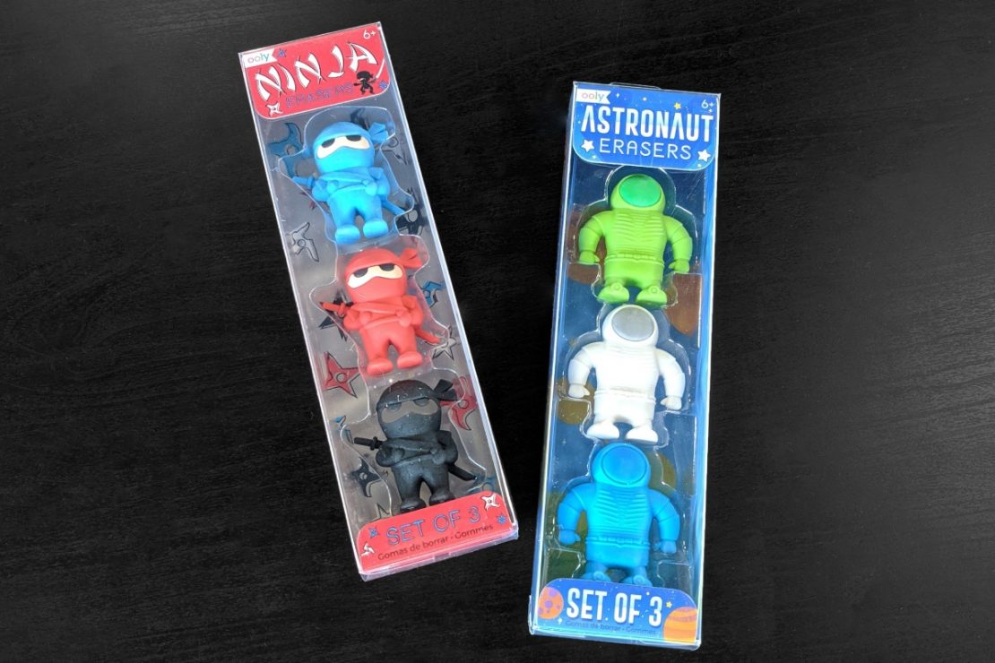 Ooly Eraser 3 packs: Ninja & Astronaut