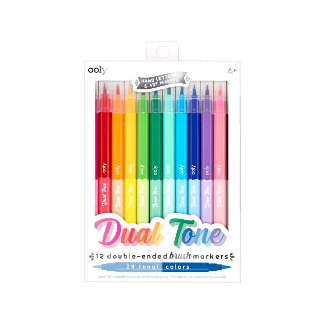 Dual Tone Double-Ended Brush Markers