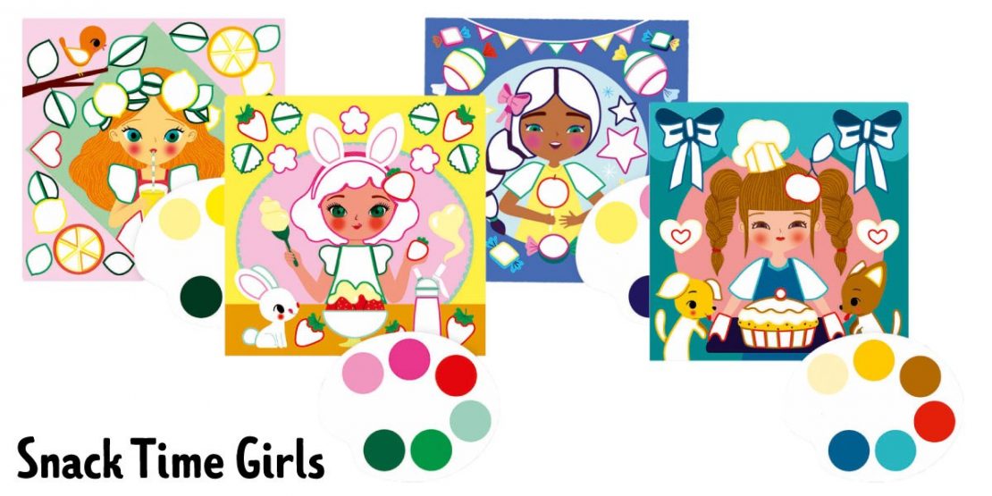 #2 Fanciful Watercolor Prints June 8th Snack Time Girls