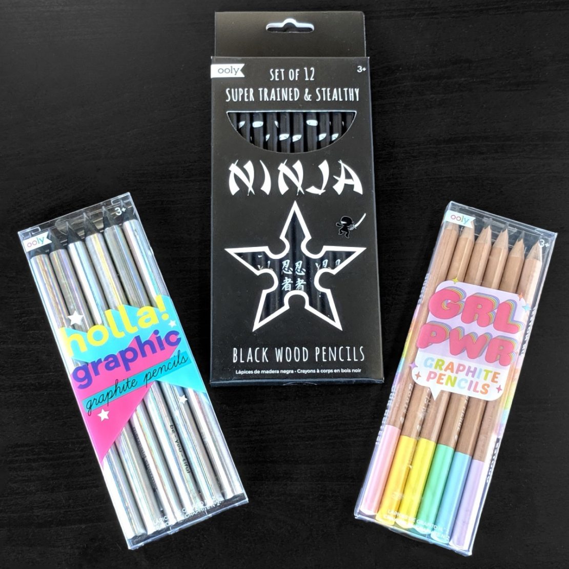 Ooly Graphite Pencil Sets: Holla Graphic, Ninja, and Grl Pwr