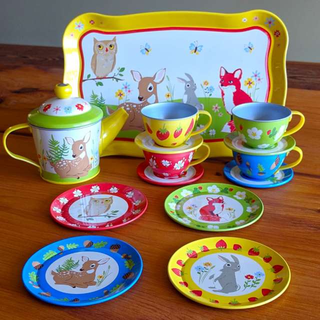 Forest Friends Tin Tea Set from Schylling