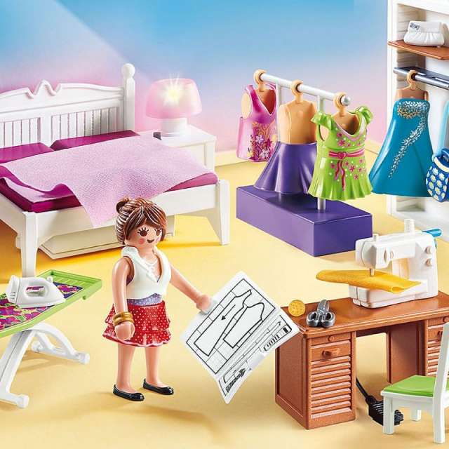 Bedroom with Sewing Center Playmobil Dollhouse Set