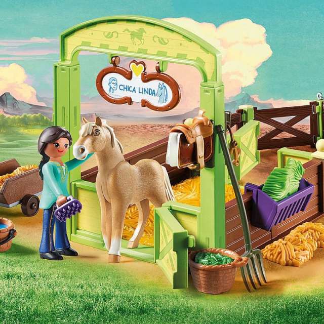 Pru & Chica Linda with Horse Stall Spirit Riding Free Playmobil Set