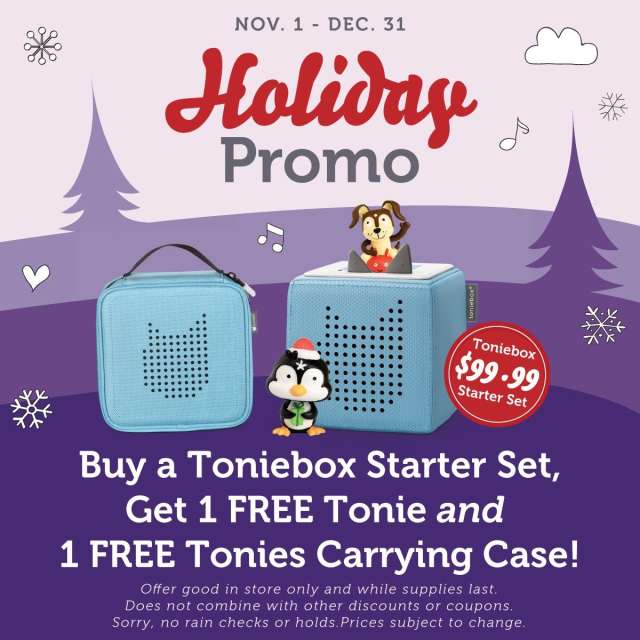 Tonies Holiday Promo: Buy a Toniebox Starter Set, Get a Carry Case and Tonie free!